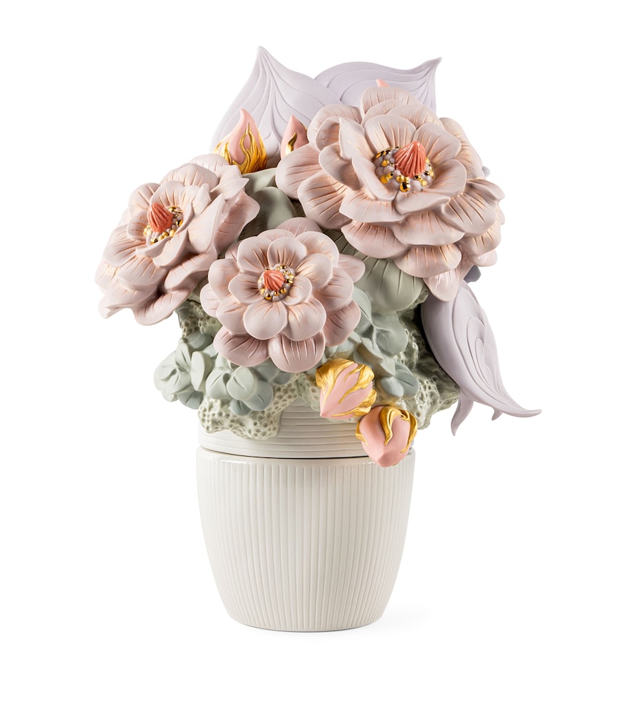 Porcelain Flower Vase WHITE & PINK Image 1