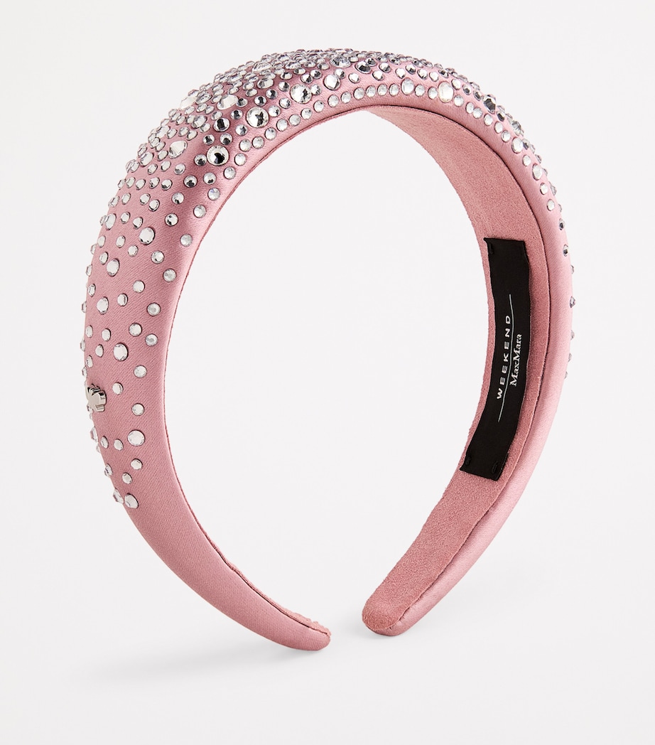 Weekend Max Mara Satin Embellished Headband Pink Image 2