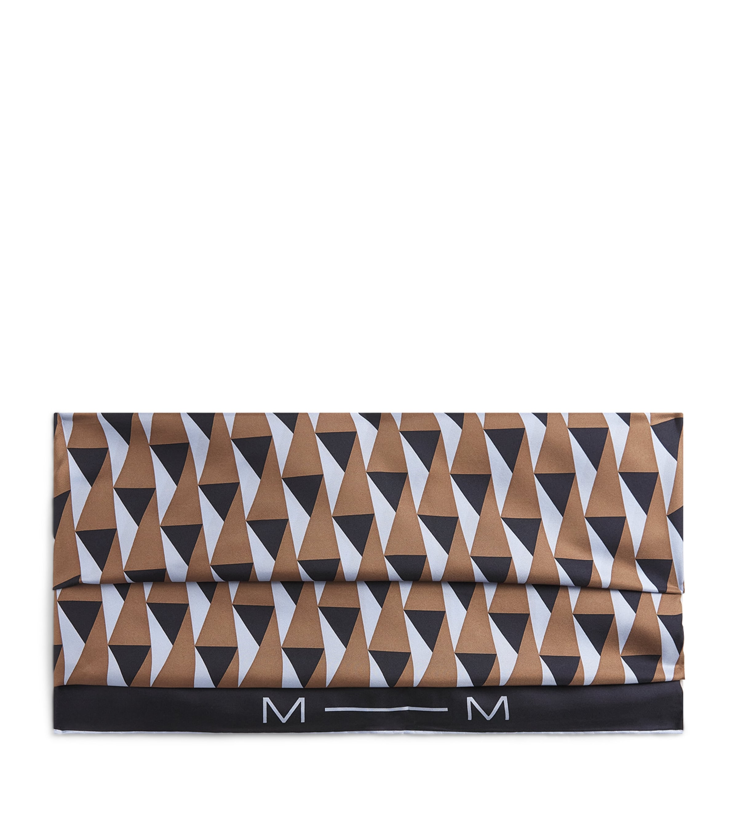 MM Silk Printed Scarf Brown Bronze Image 1