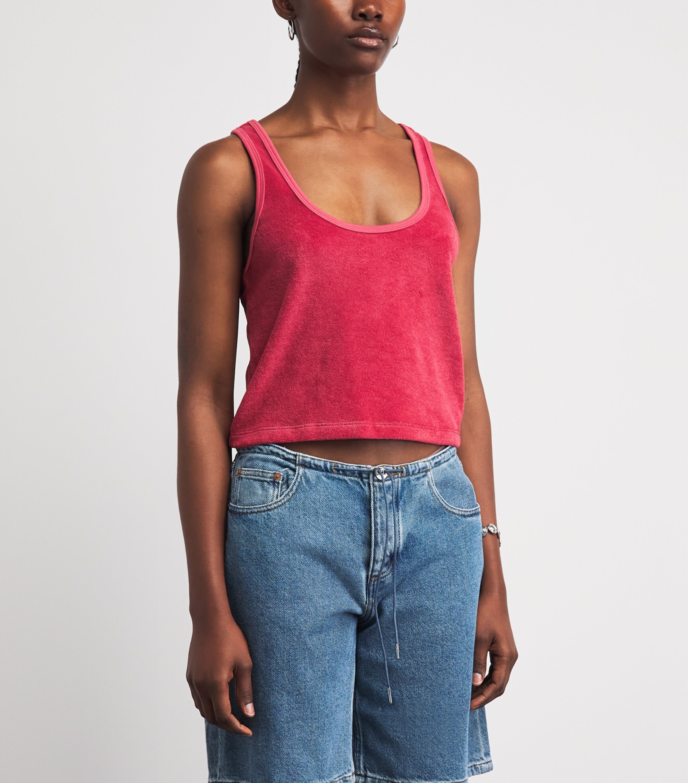 Suzie Kondi Womens Terry Tia Tank Top Framboise Image 4