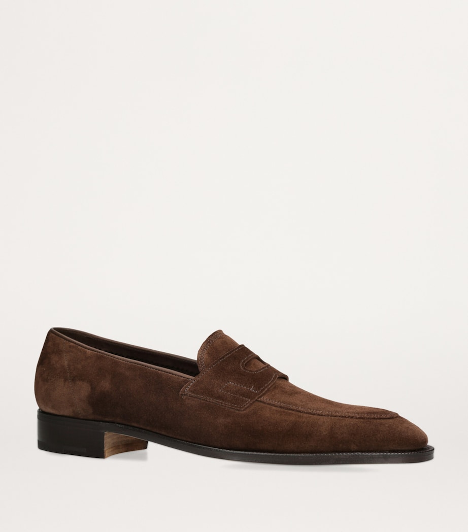 Suede James Unlined Loafers DARK BROWN Image 3