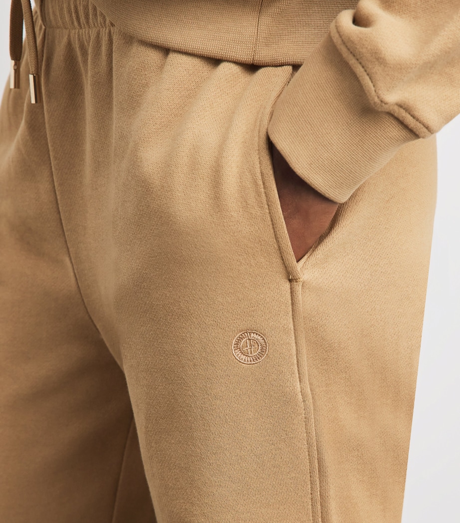 Harrods Womens Cotton Jersey Wide-Leg Sweatpants Camel Image 3