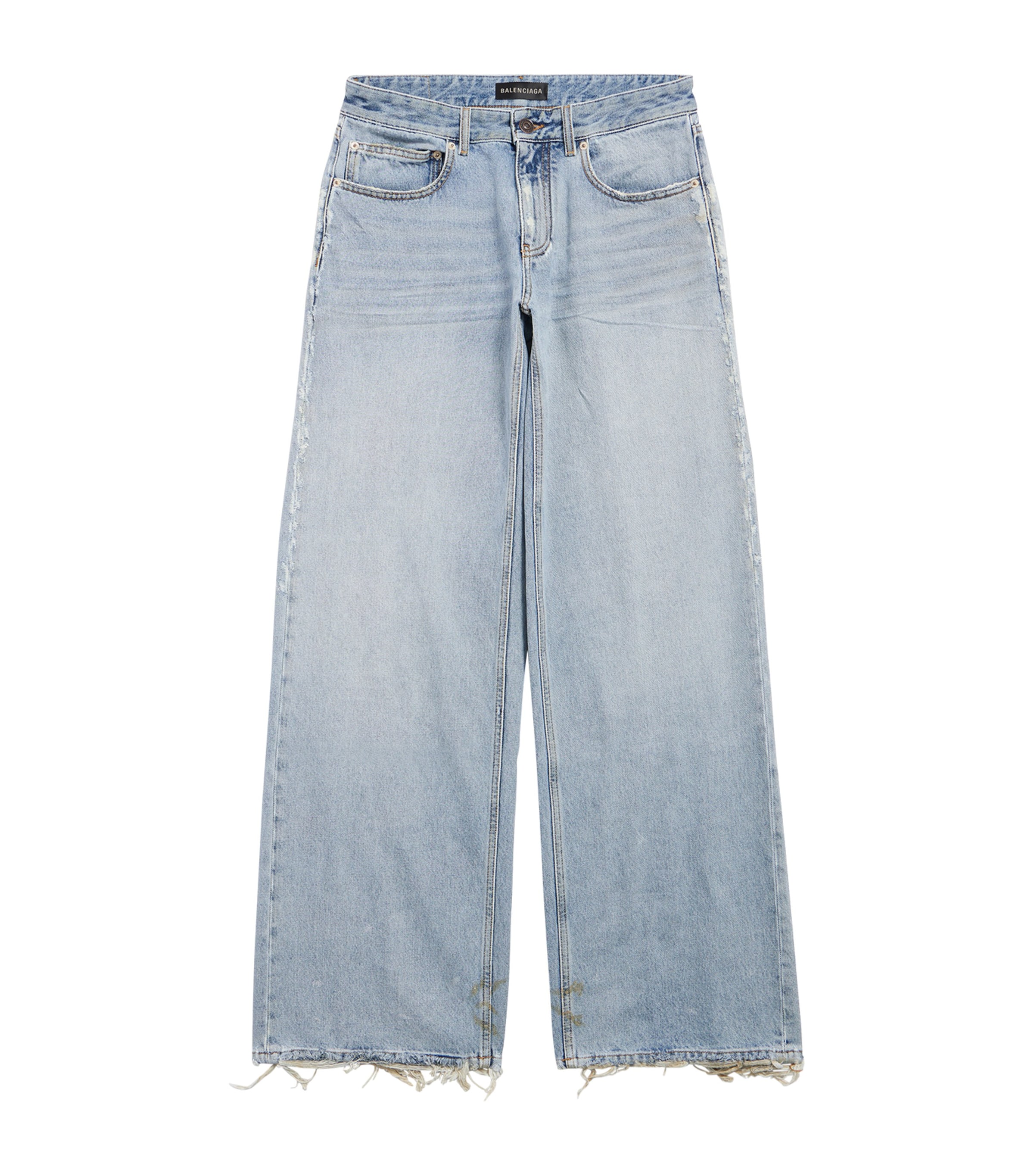 Balenciaga Distressed Wide-leg Jeans