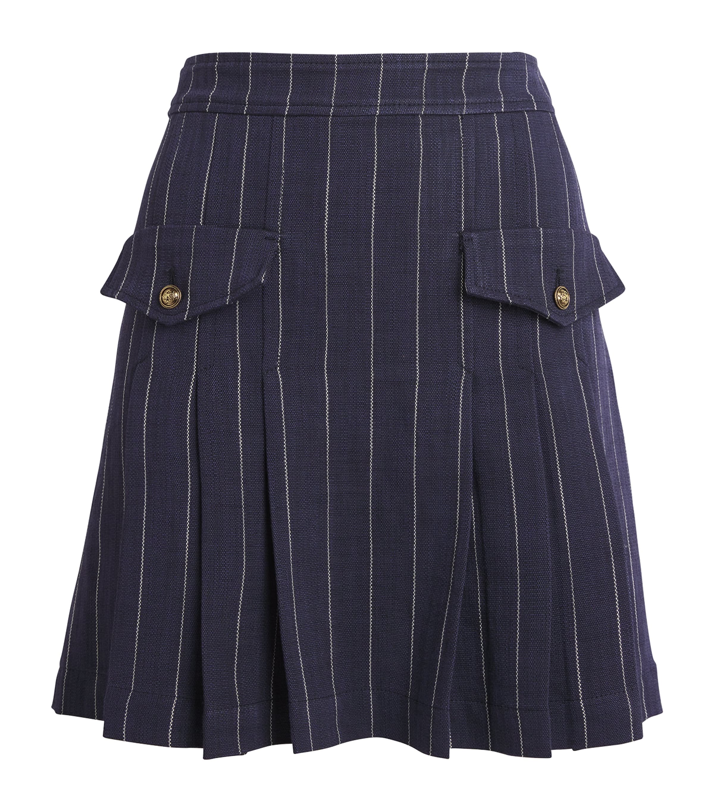 Sandro Pinstripe Mini Skirt In Blue