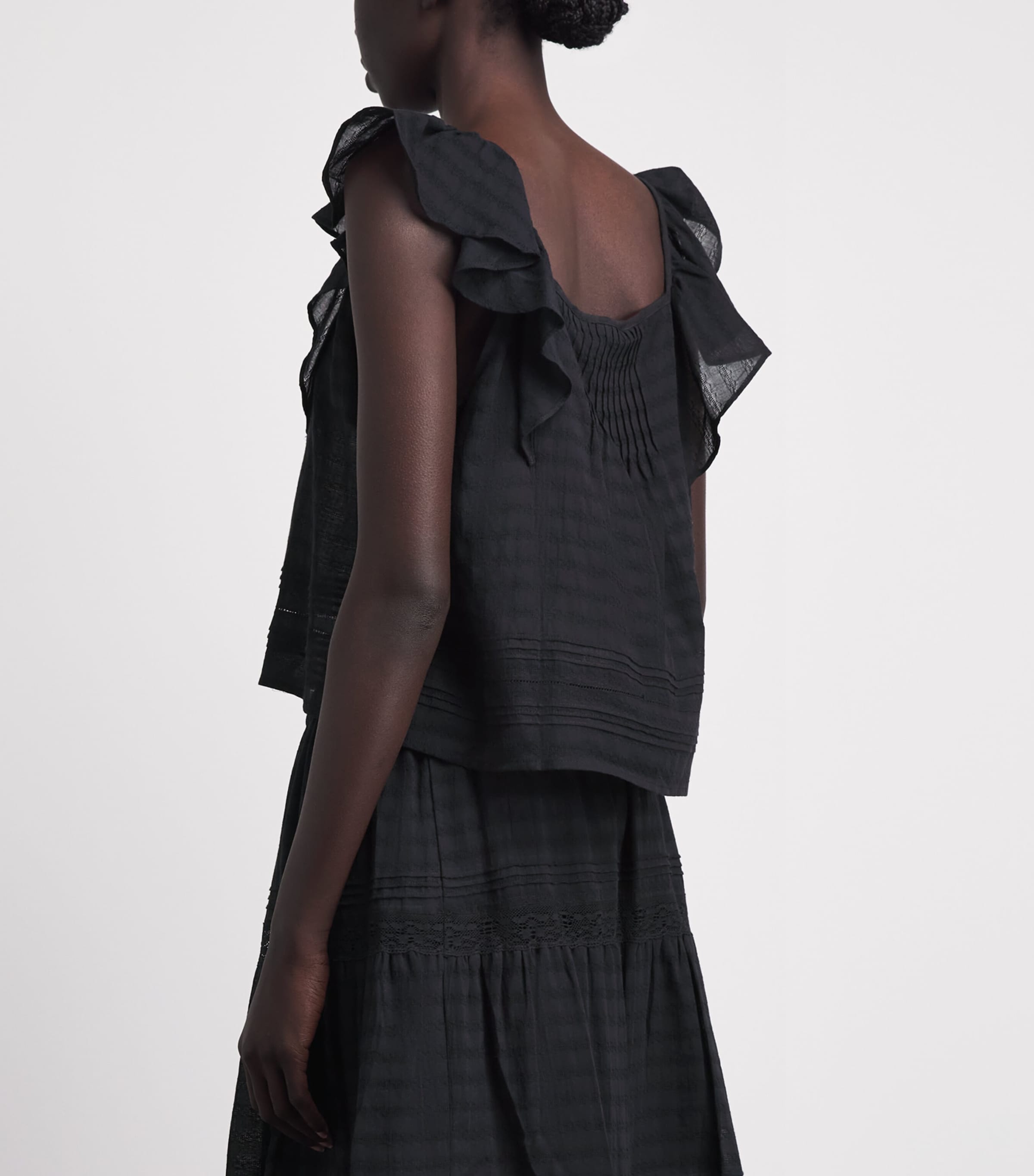 PAIGE Womens Frilled Oaks Blouse Black Image 5