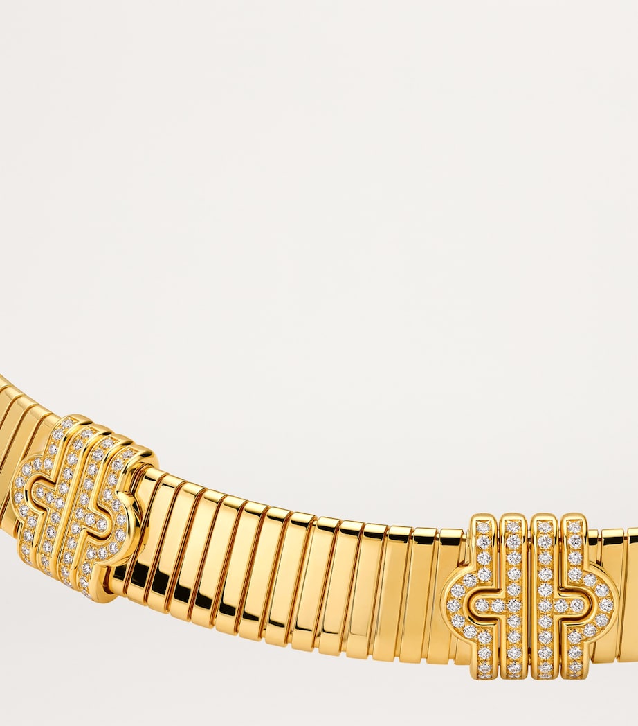 Yellow Gold and Diamond Tubogas Necklace YELLOW GOLD Image 6