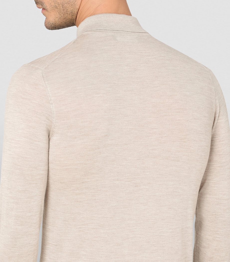 Dolce&Gabbana Mens Cashmere Polo-Style Sweater Beige Image 5
