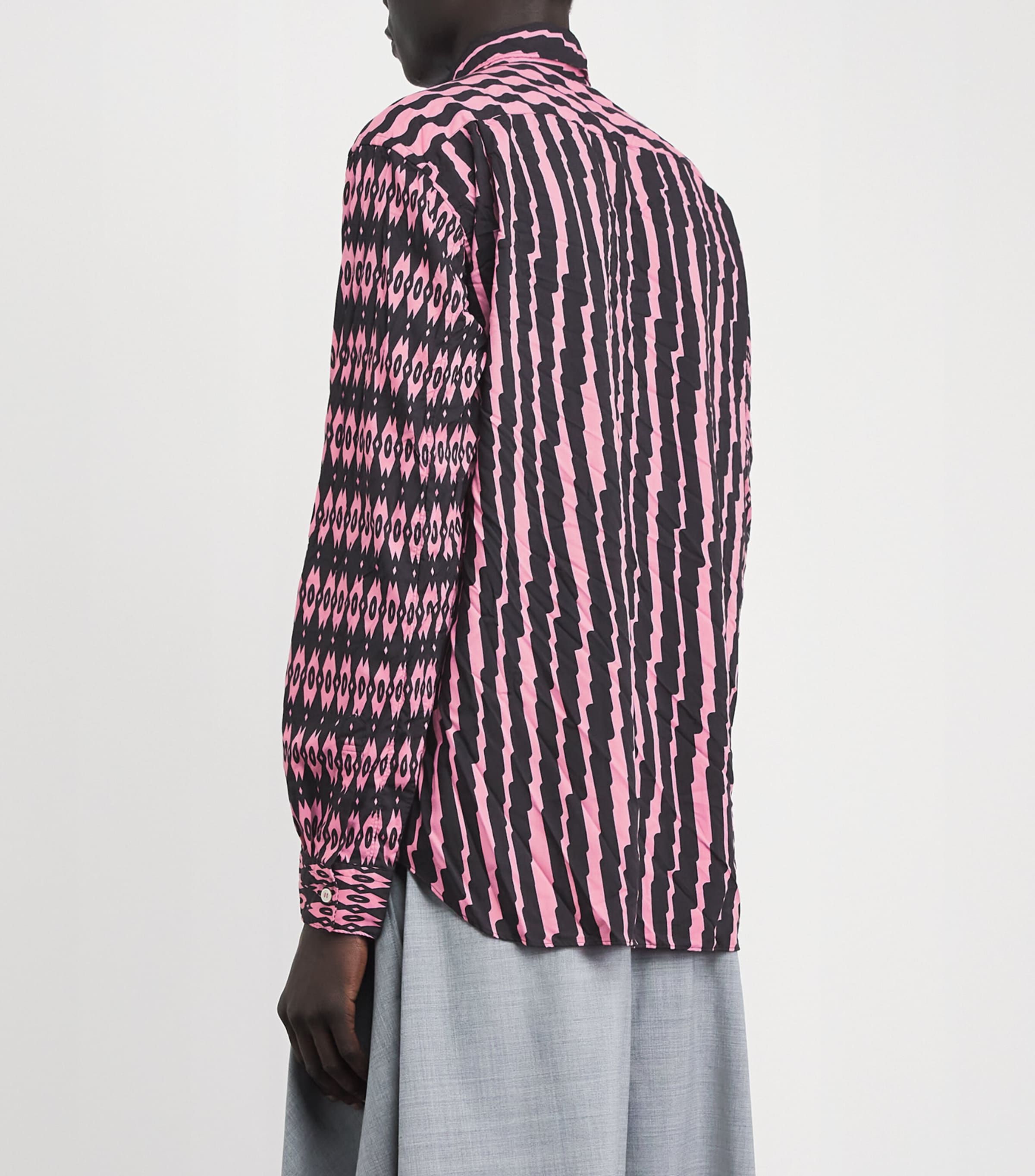 Comme Des Garçons Homme Plus Mens Printed Relaxed Shirt Pink/black Image 5
