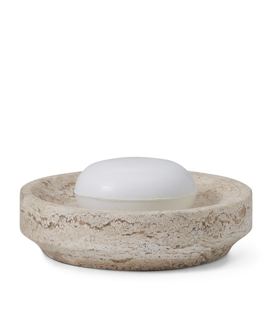 Aztec Travertine Soap Dish BEIGE Image 1