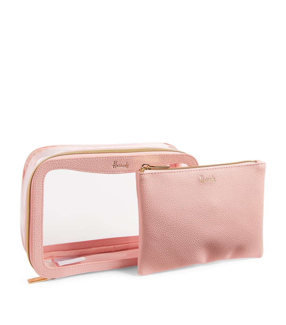 Harrods Transparent Oxford Cosmetic Bag Pink Image 3