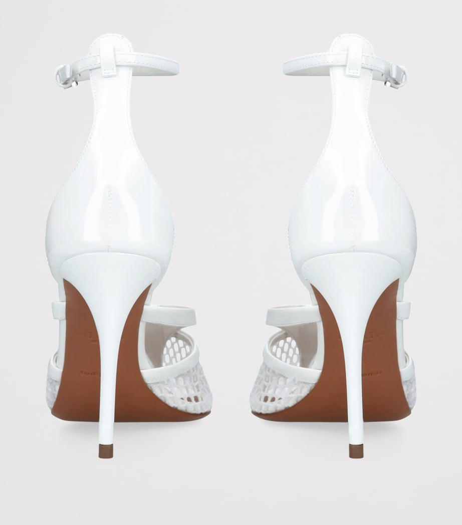 Alaïa Fishnet Ankle-Strap Pumps 90 White Image 2