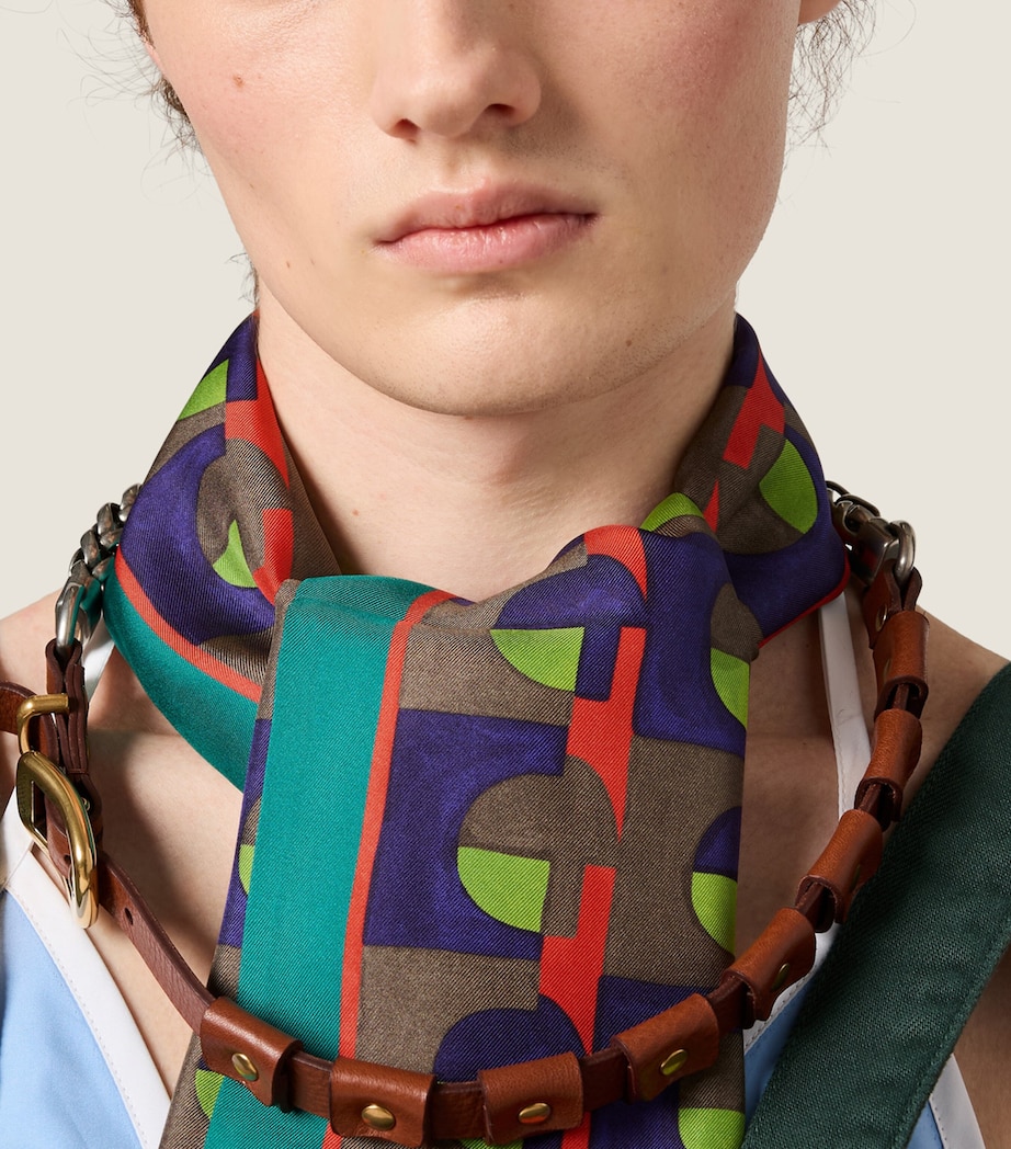 Miu Miu Silk Printed Scarf Image 2