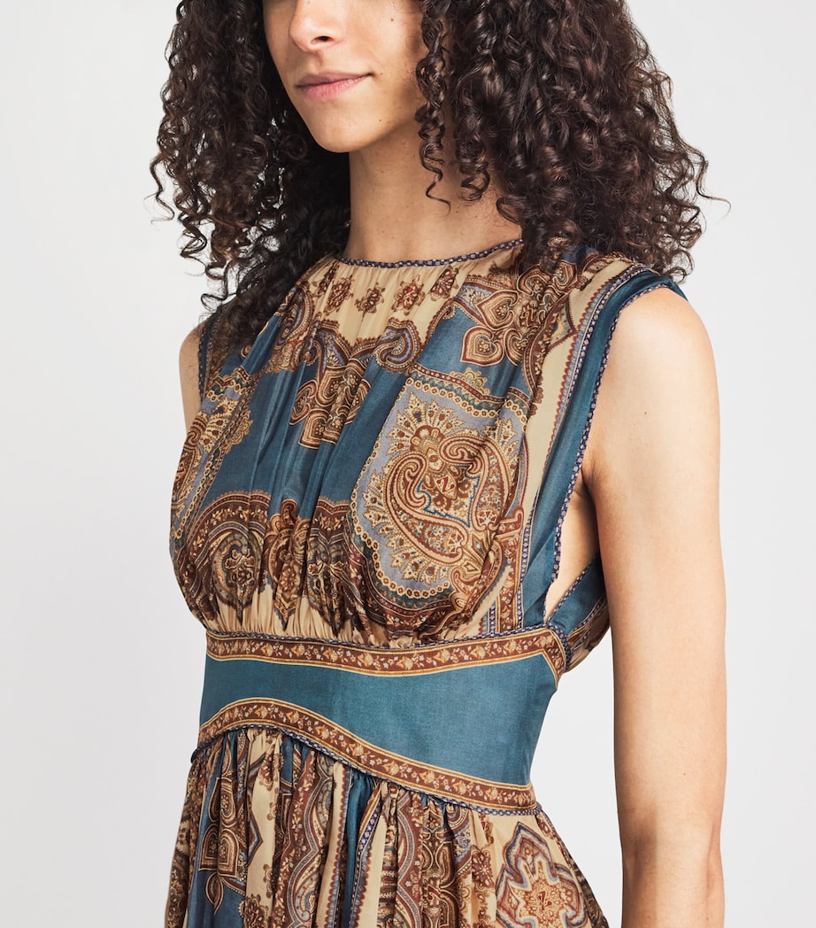Zimmermann Womens Silk Mahon Printed Maxi Dress Dbpl Blue Psly Flrl Image 3