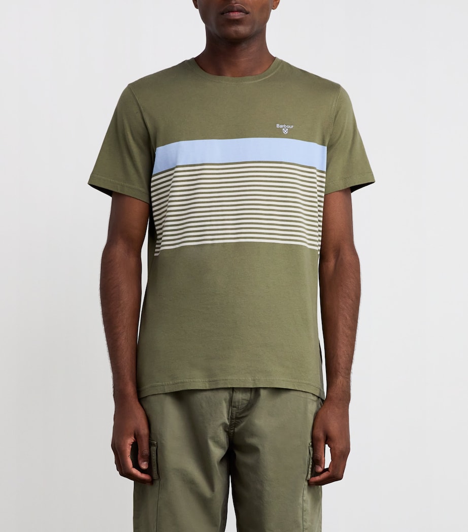 Cotton Braeside Stripe T-Shirt LIGHT MOSS Image 3