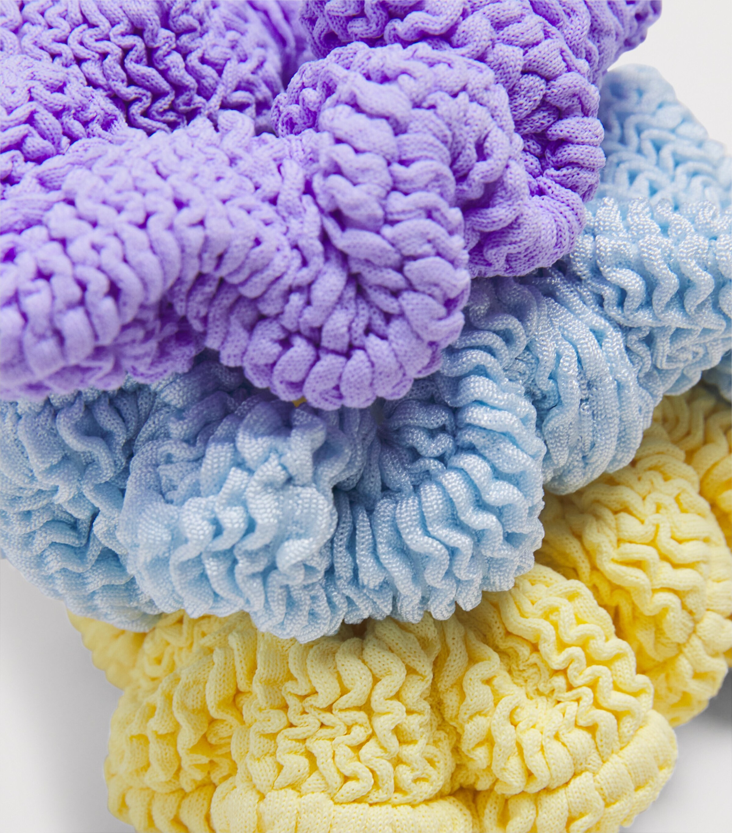 Hunza G Kids Crinkle Scrunchies (Set of 3) Mtlic Blu/bttr/lilac Image 2
