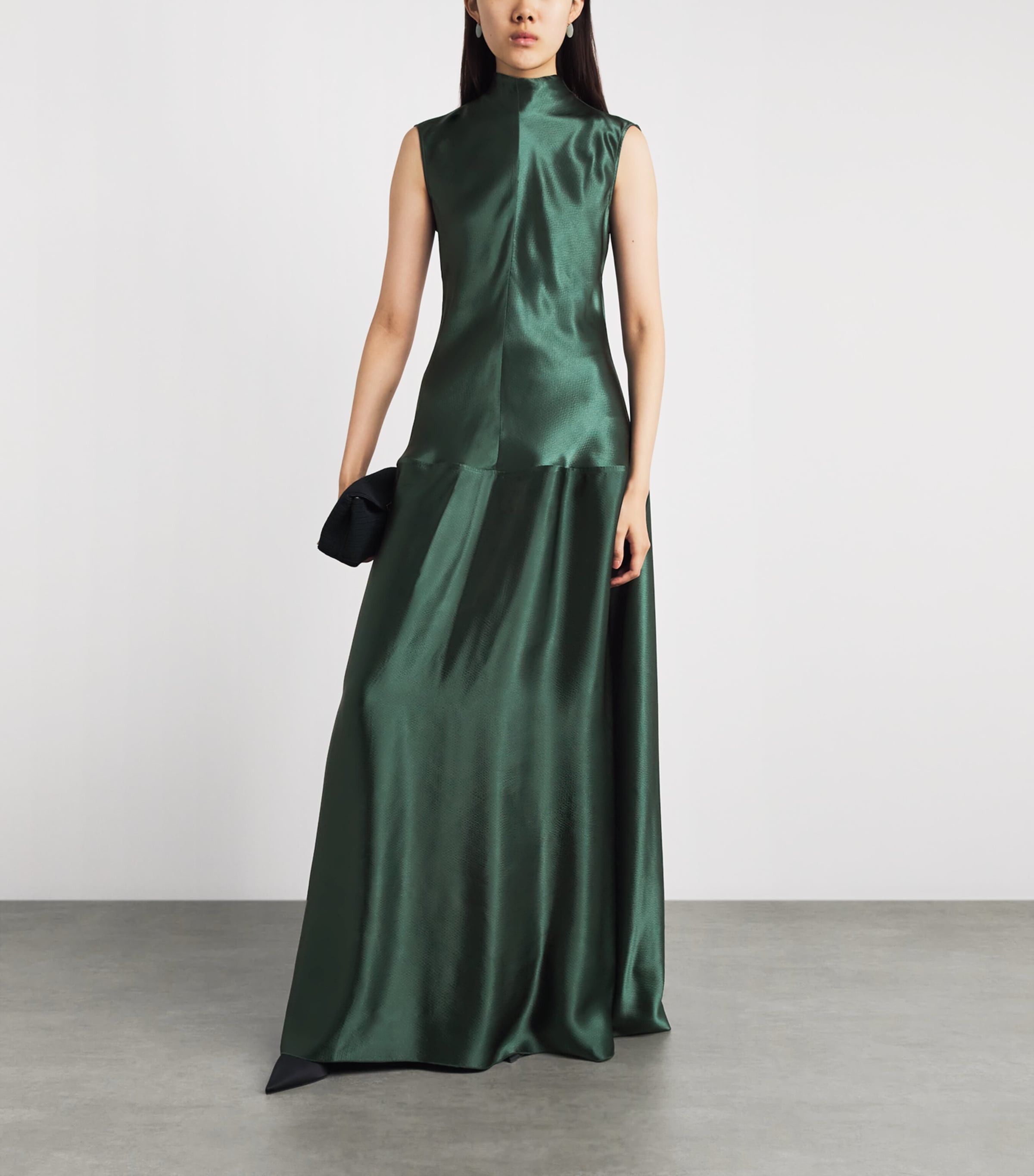 FFORME Womens Satin Nyx Maxi Dress Evergreen Image 2