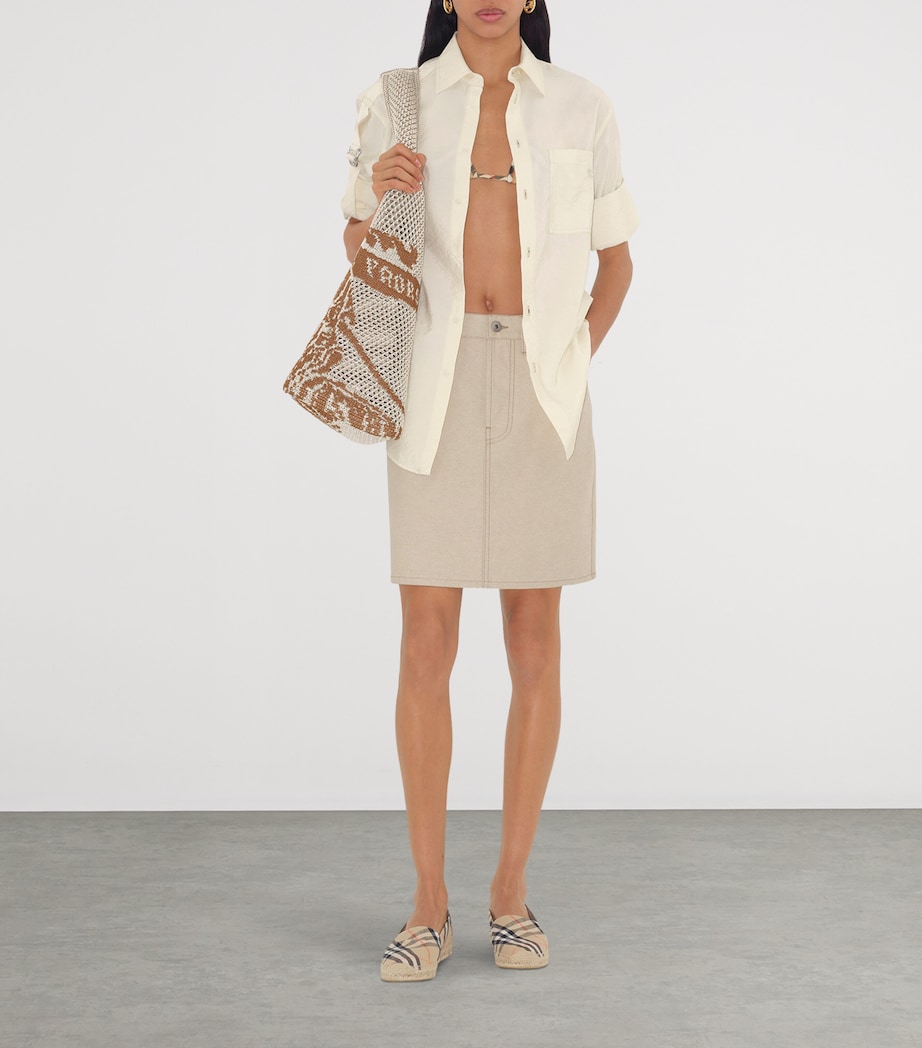 Linen-Blend Check Espadrilles SAND IP CHECK Image 2