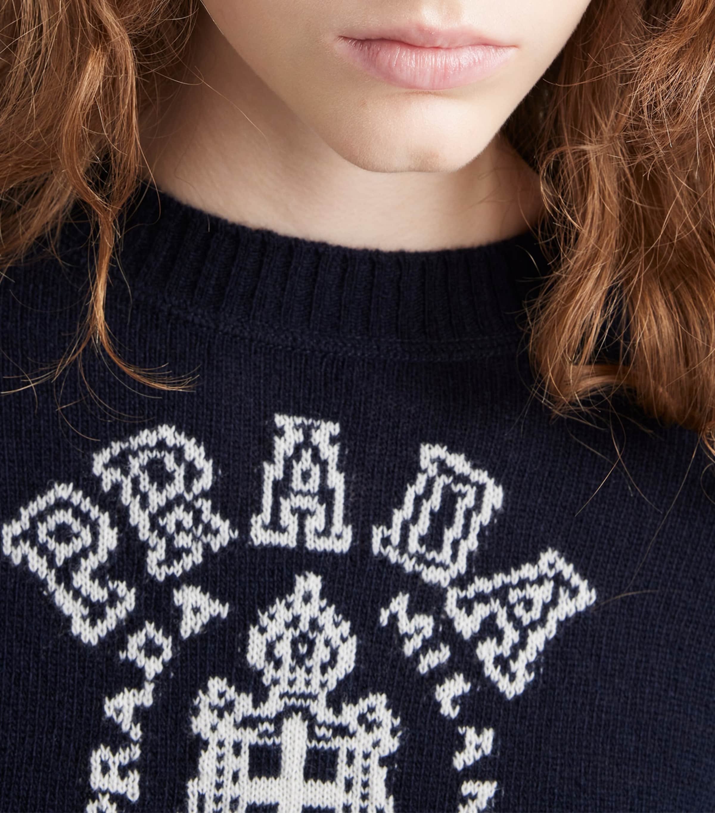 Wool-Cashmere Logo Sweater F022X Image 6