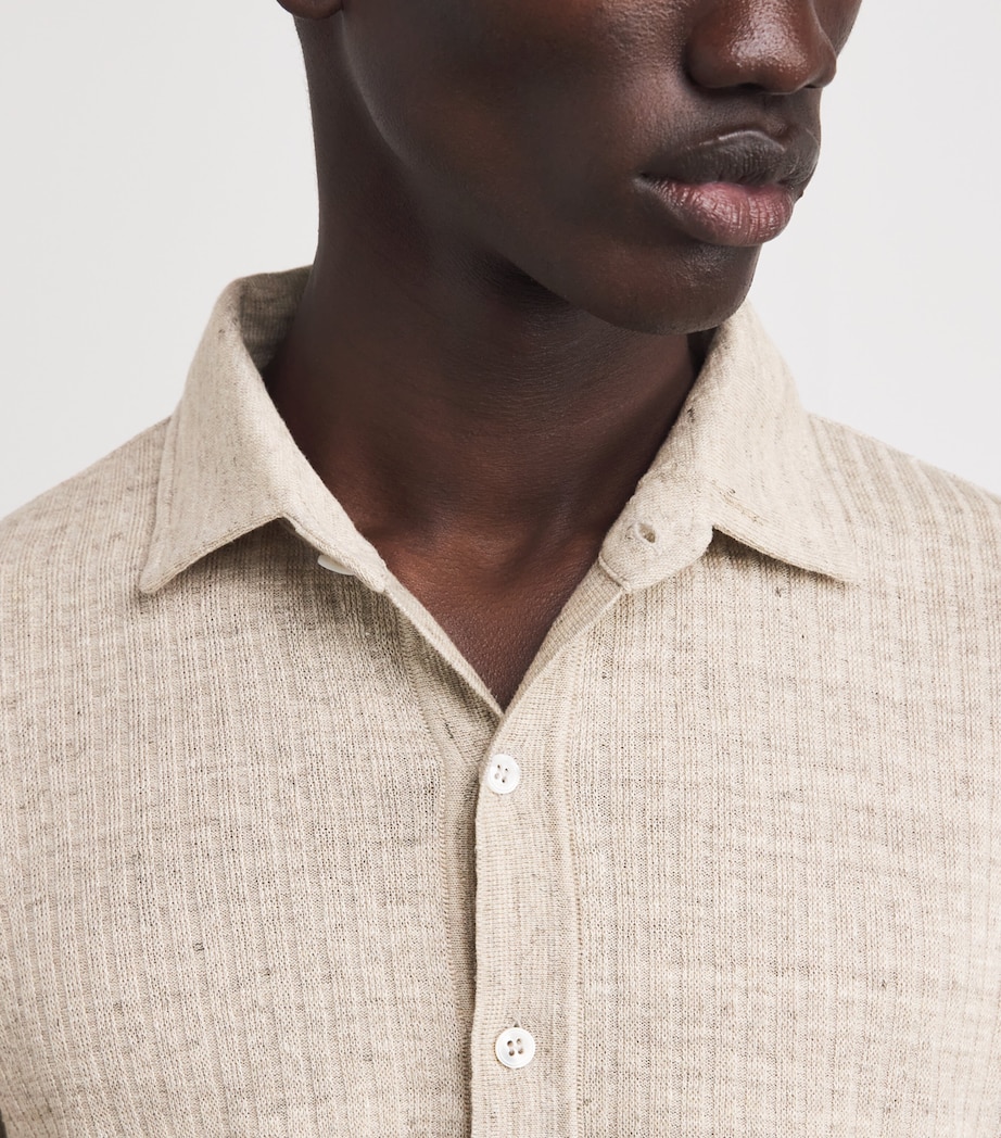 Cotton Knit Polo Shirt 215 BEIGE Image 6