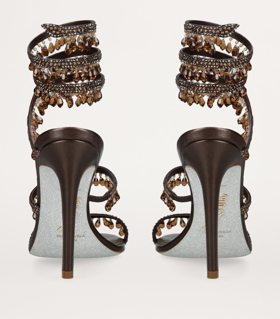 Satin Chandelier Heeled Sandals 105 BROWN Image 2