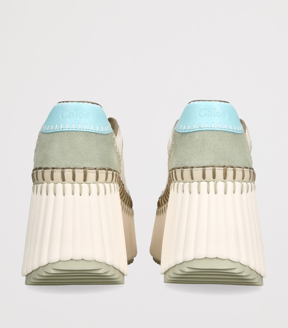 Chloé Nama Runner Platform Sneakers Turquoise Image 4