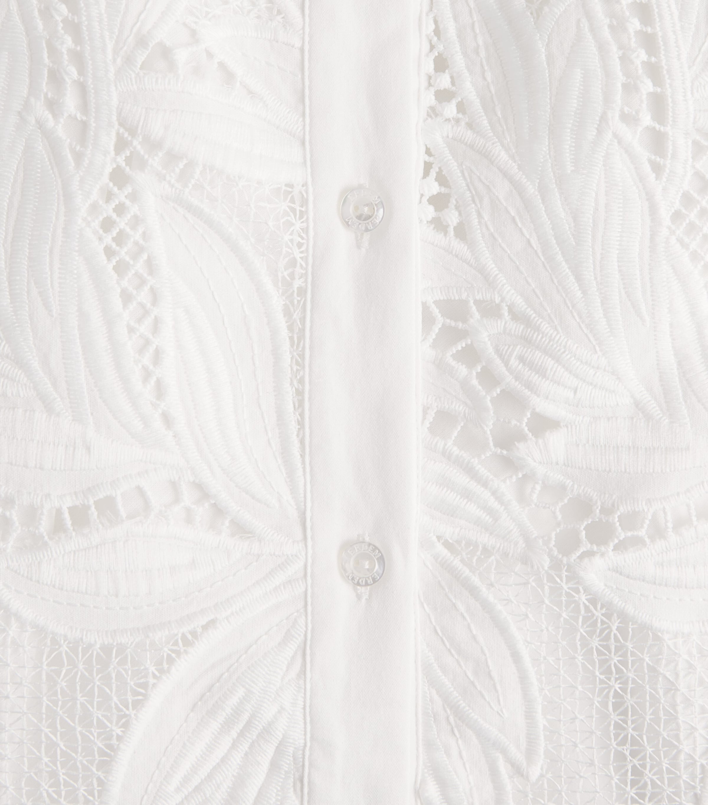 Erdem Womens Crochet Cutwork Short-Sleeve Shirt Ivory Image 6