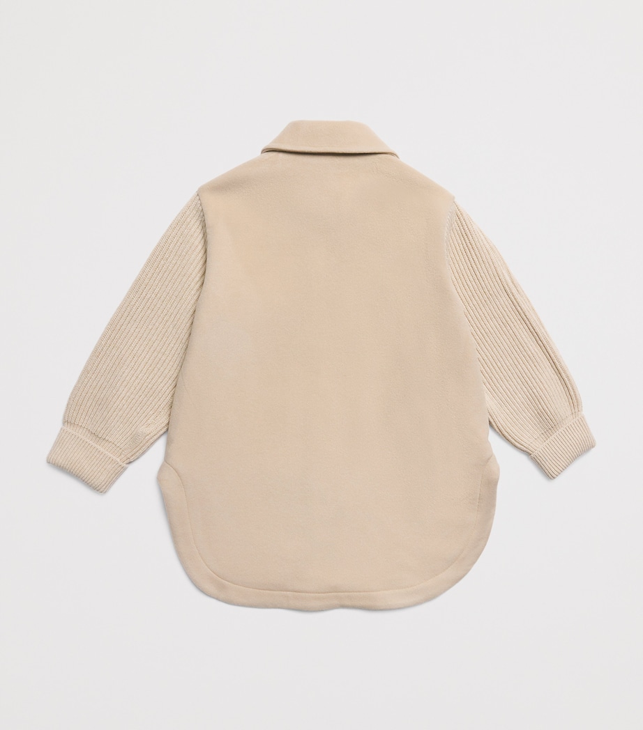 Eleventy Kids Wool-Blend Knitted-Sleeve Coat (2-16 Years) Image 2