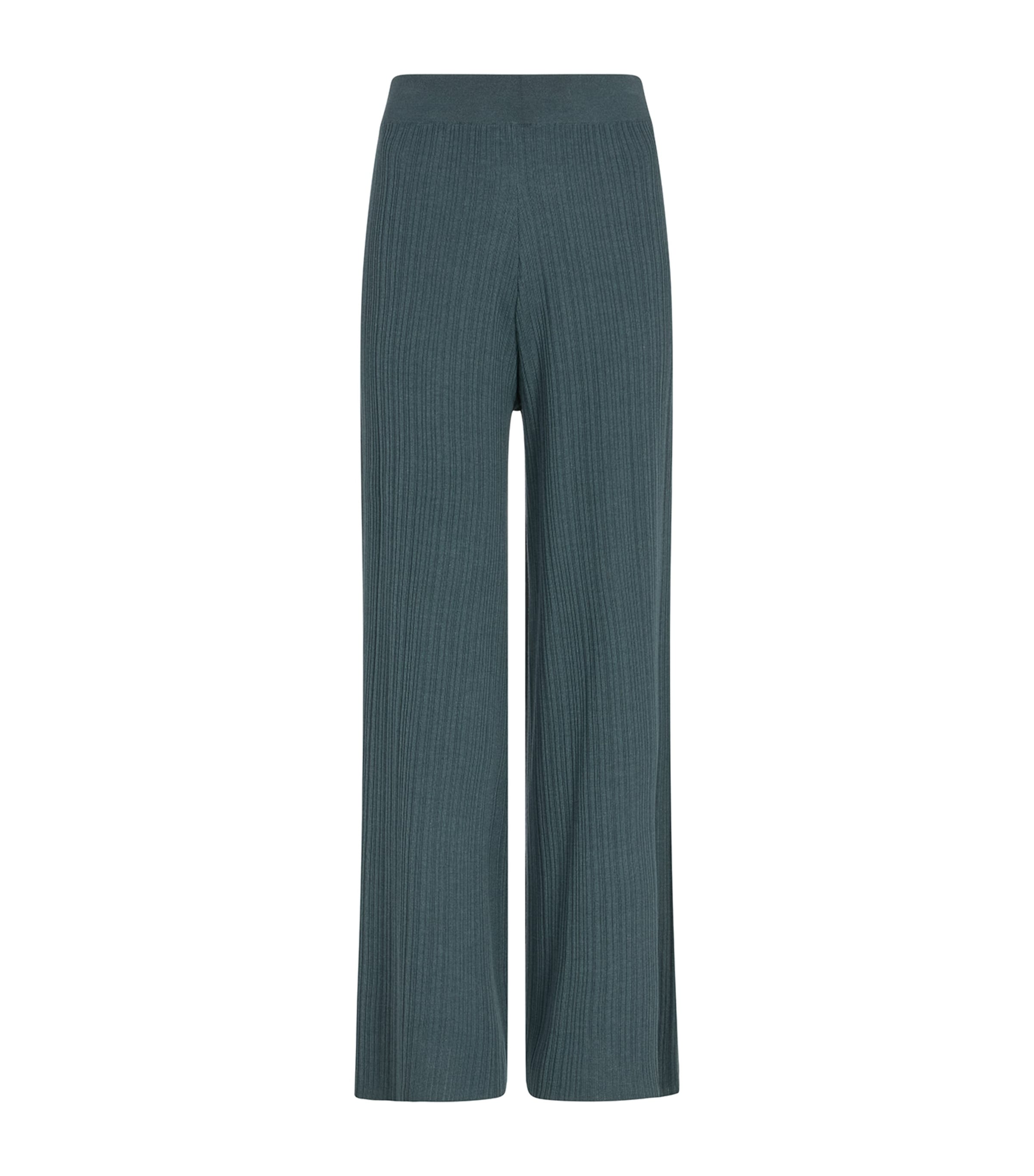 Agnona Cotton-silk Plissé Trousers In Green