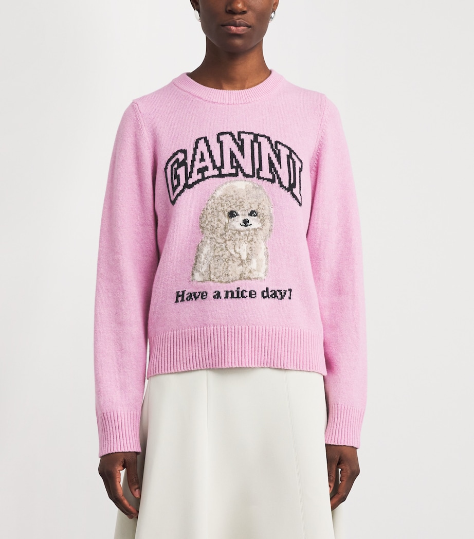 Wool-Blend Poodle Sweater 868 CHALK PINK Image 3