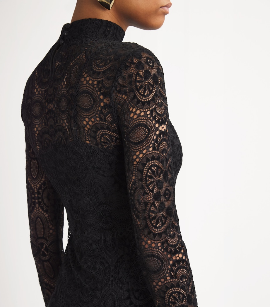 Lace Ursula Rollneck Top BLACK Image 6