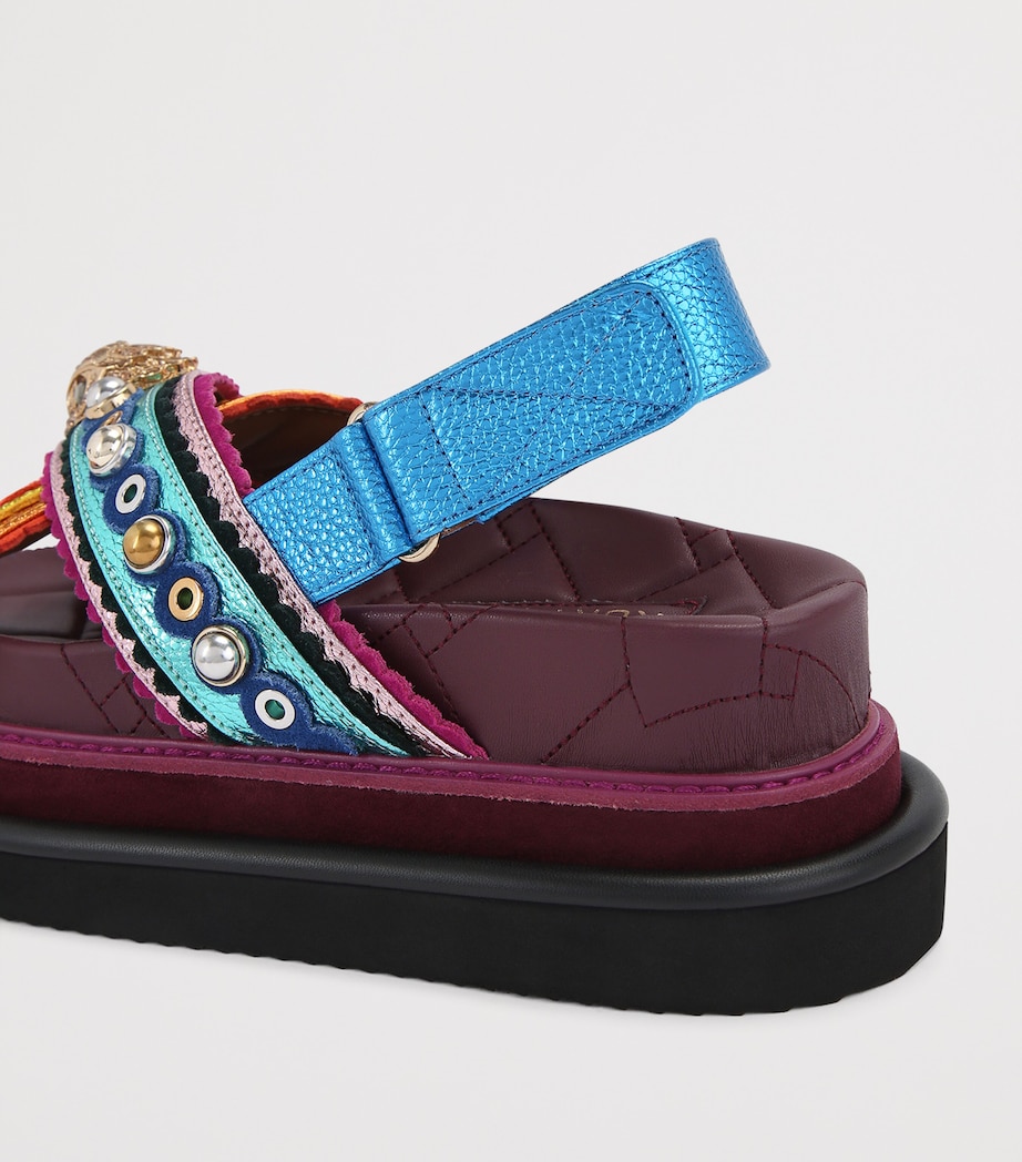 Leather Orson Cross Scallop Sandals MULT/OTHER Image 2