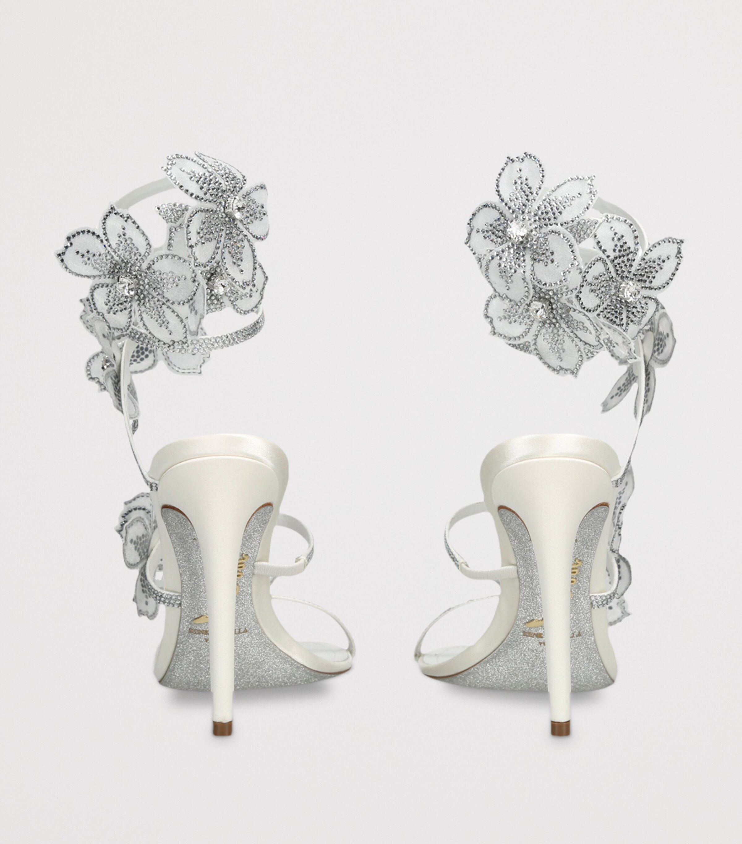 Satin Floral Cleo Sandals 105 WHITE Image 2