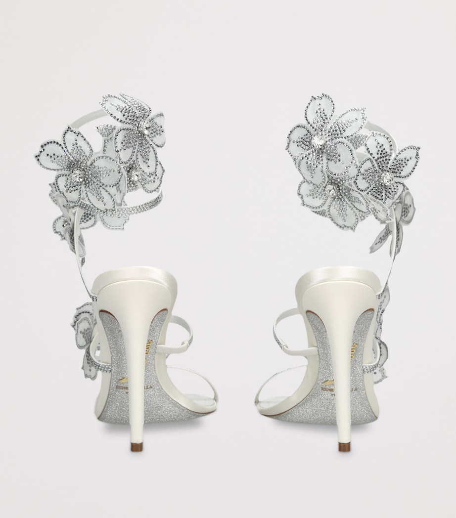 Satin Floral Cleo Sandals 105 WHITE Image 2