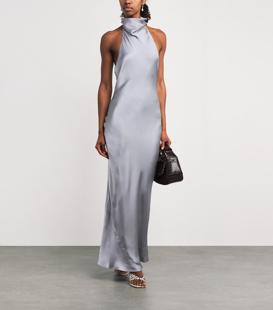 Silk Eliana Maxi Dress LIGHT BLUE Image 2