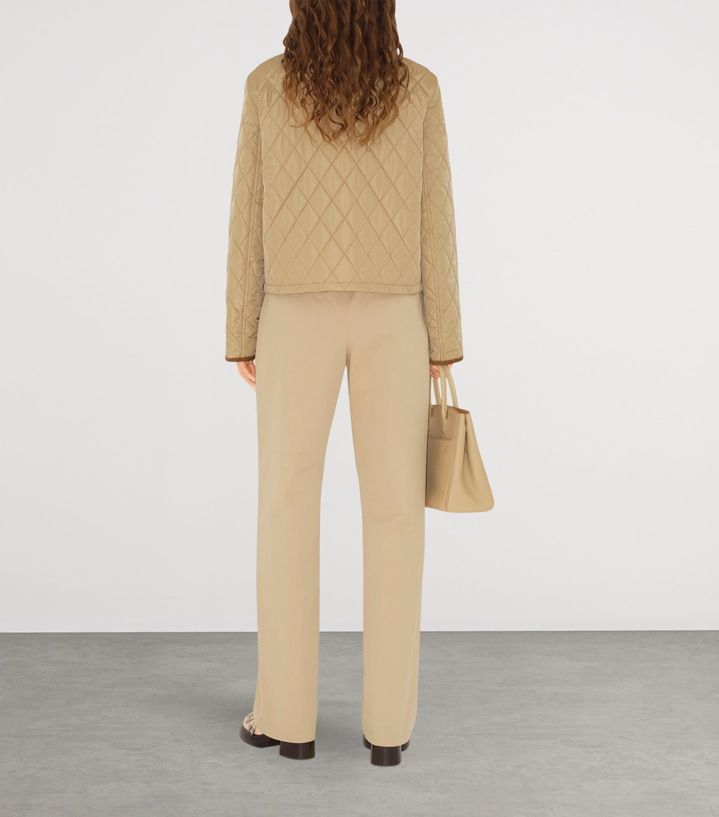 Quilted Field Jacket FLAX/SAND IP CHECK Image 3