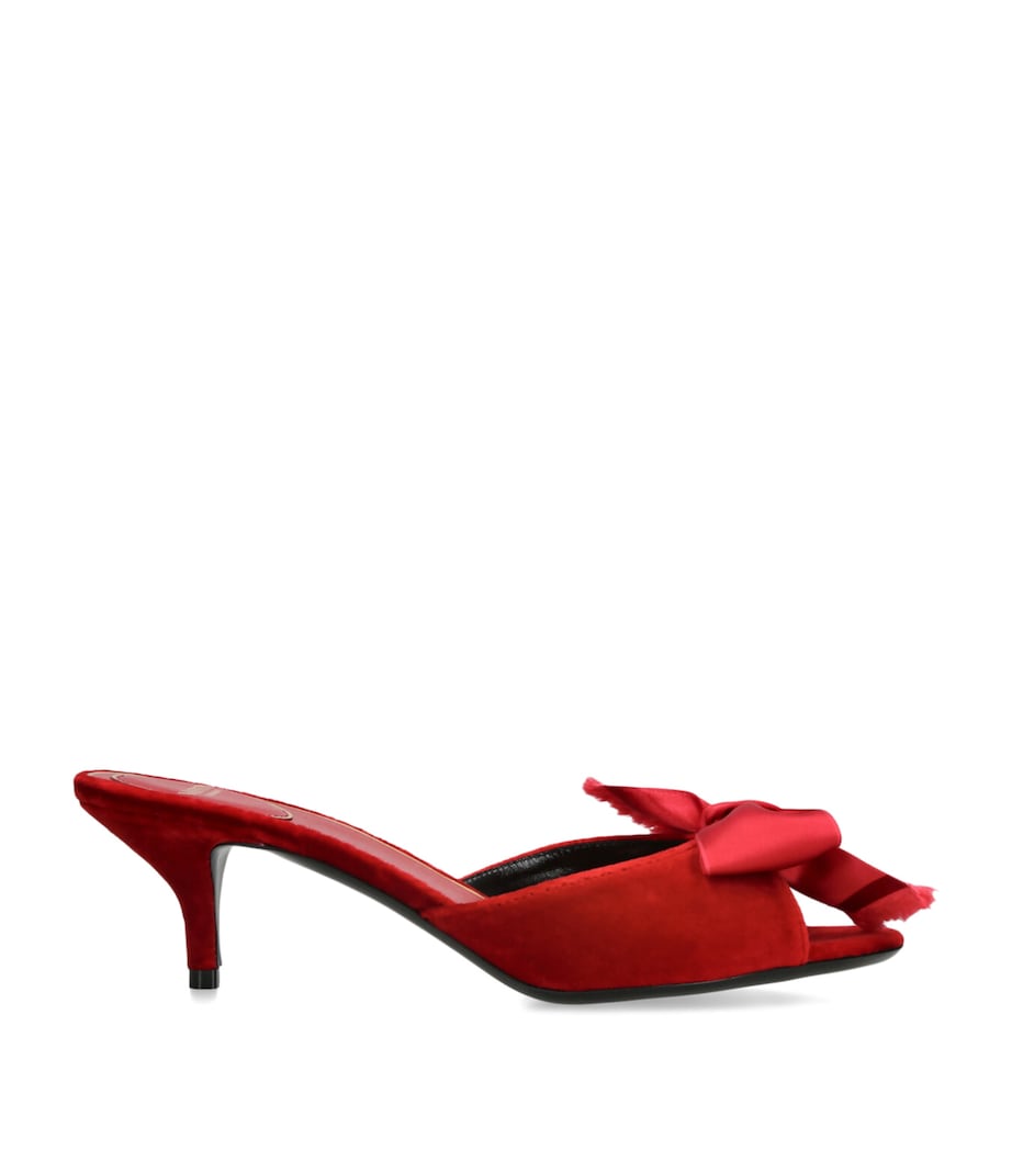 Valentino Garavani Velvet Marie A Heeled Mules 55 Red Image 1