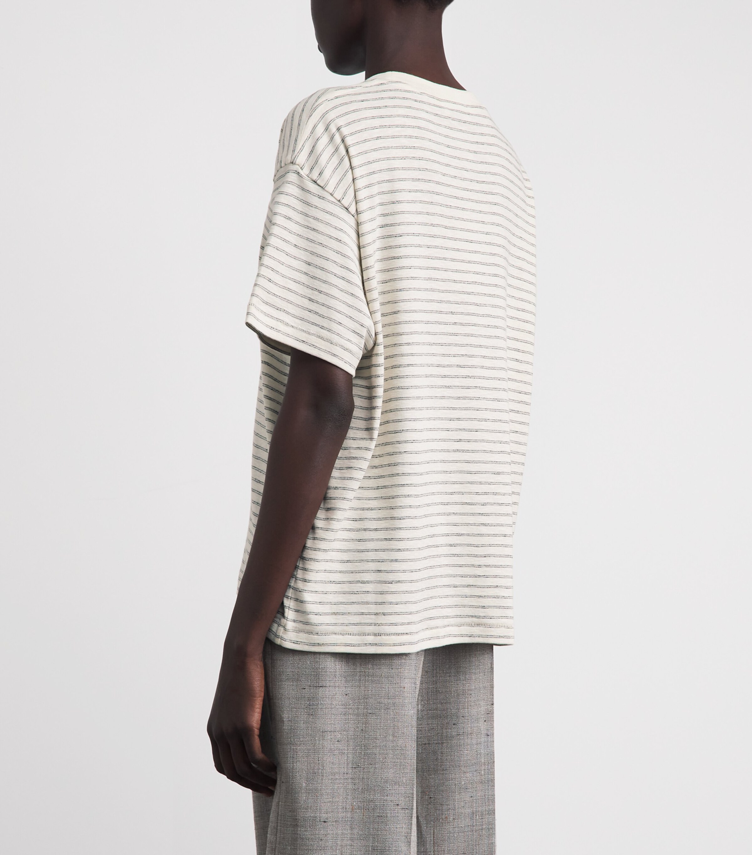 ANINE BING Womens Stripe Cade T-Shirt Image 5