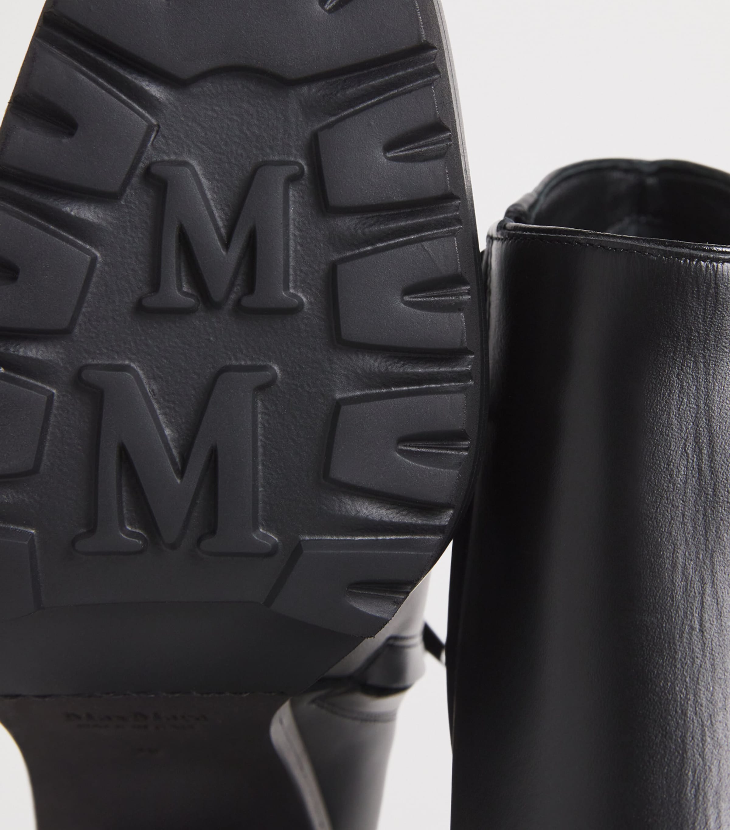 Leather Lace-Up Ankle Boots BLACK Image 7