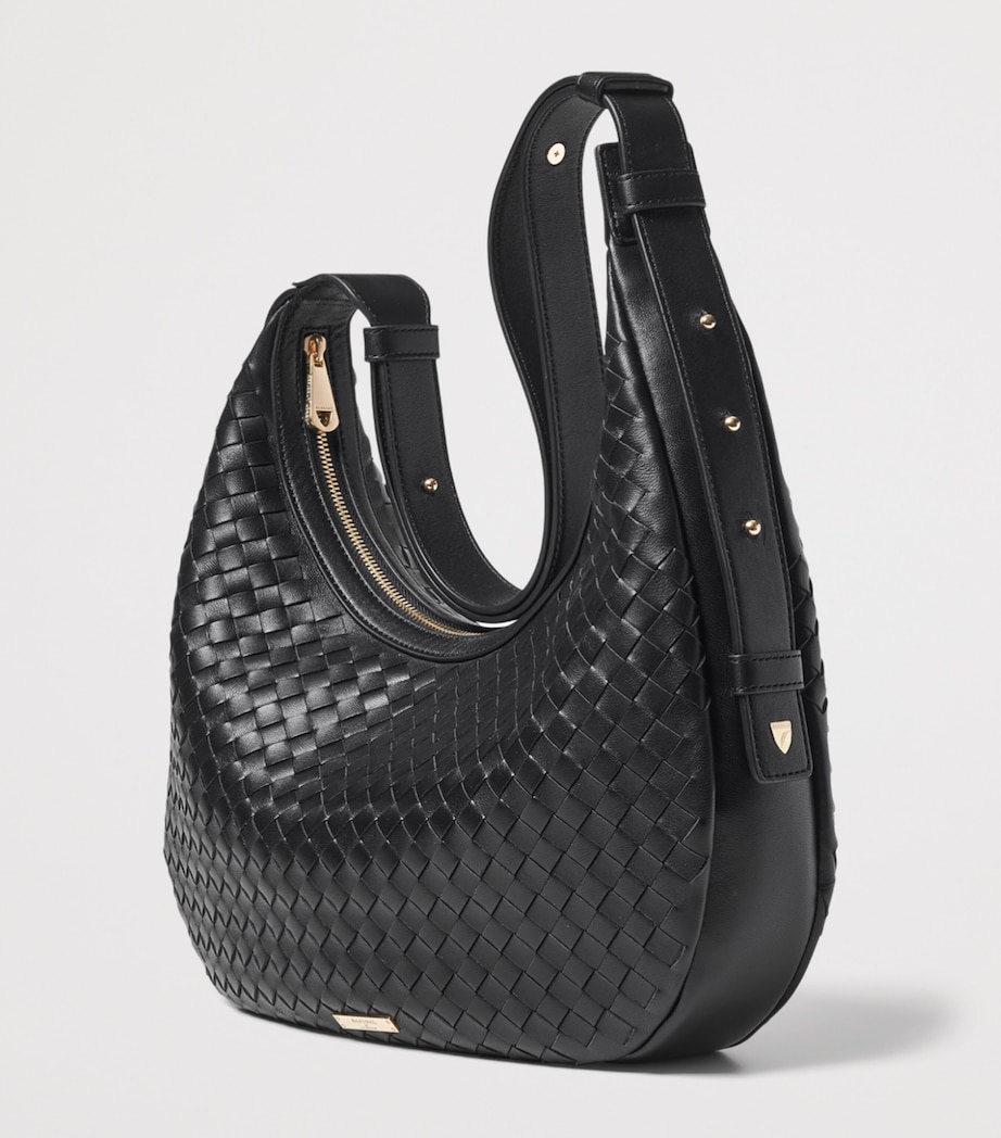 Aspinal Of London Large Soho Crescent Cross-Body Bag Black Image 3