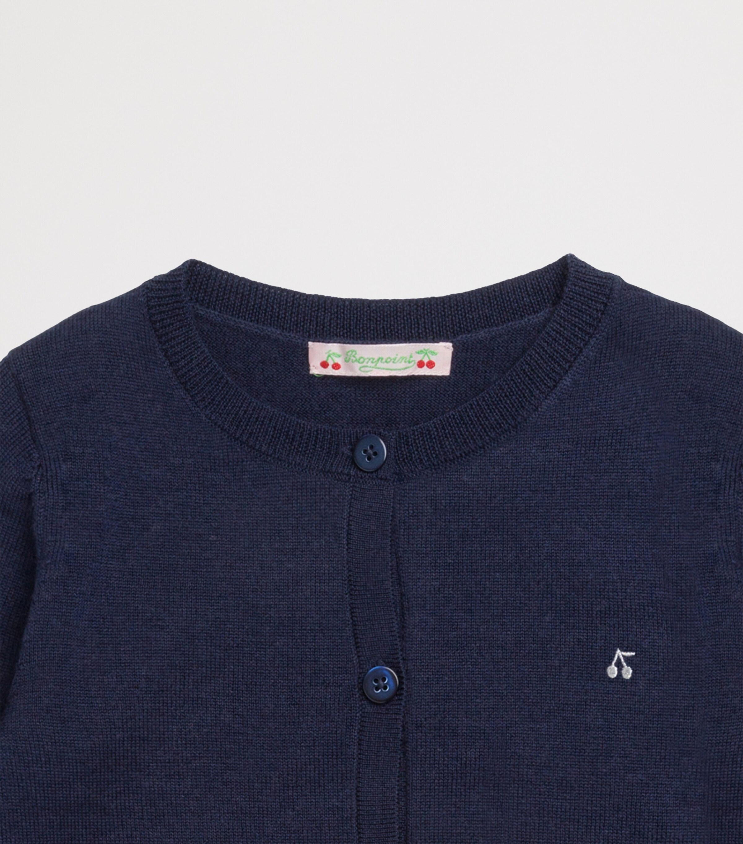 Bonpoint Wool Embroidered Cardigan (10-12 Years) Upb Marine Image 3