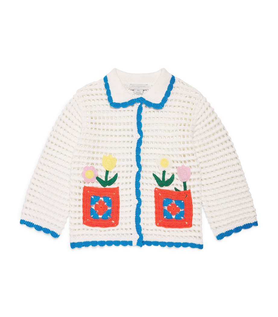 Stella McCartney Kids Cotton Crochet Embroidered Cardigan (2-12 Years) Image 1