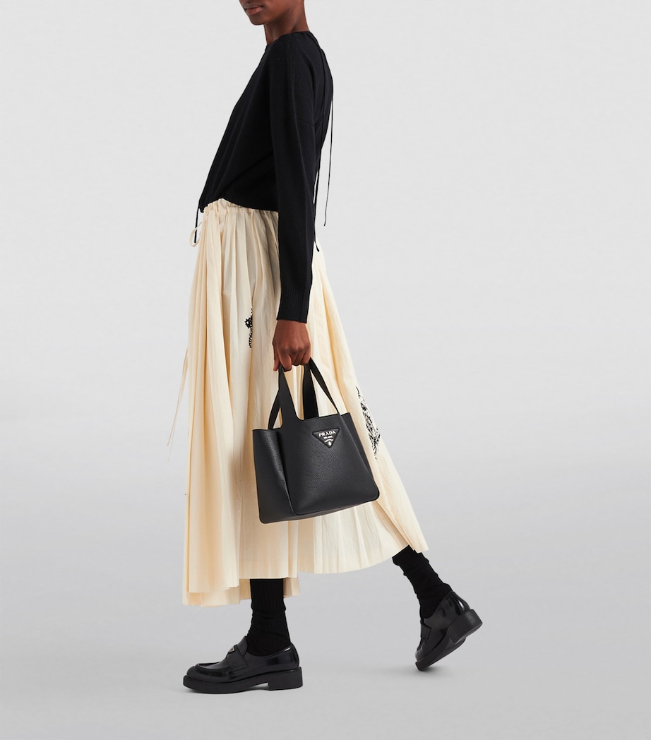 Prada Medium Leather Tote Bag Image 2