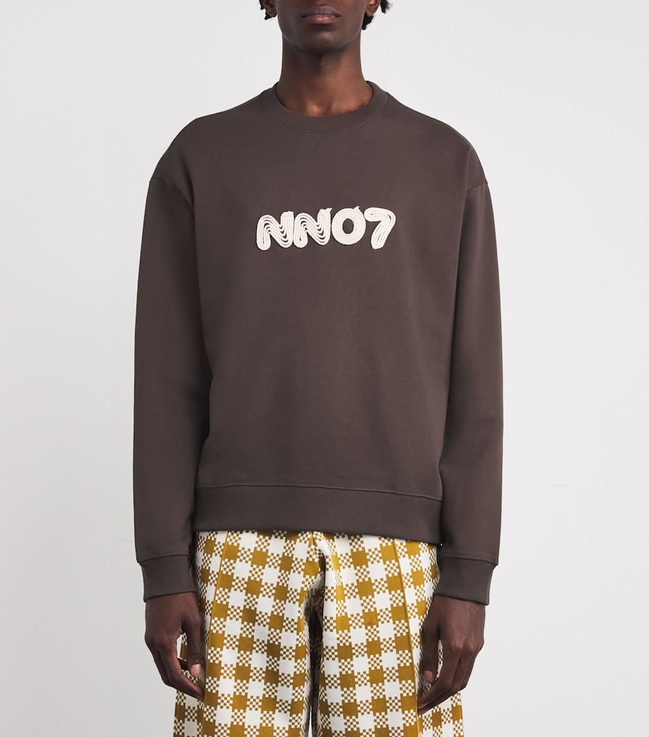 NN07 Mens Organic Cotton David Sweatshirt Coffee Image 3