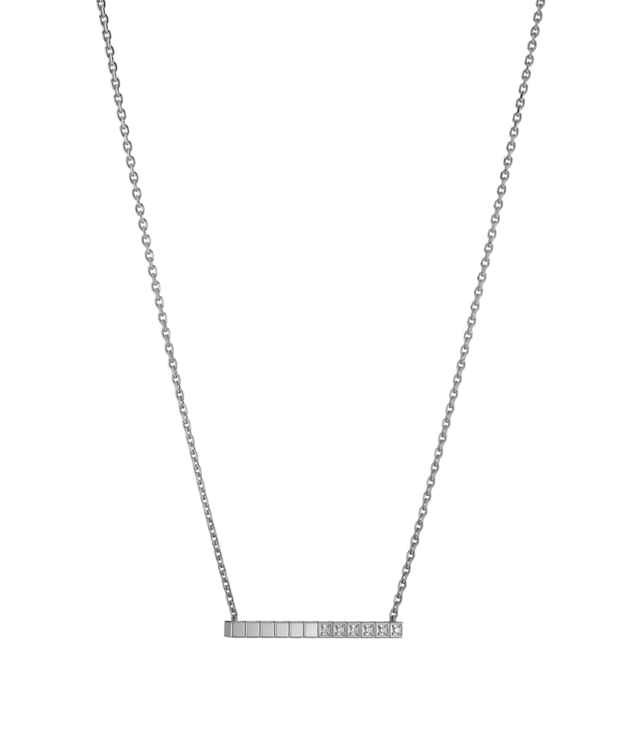 White Gold and Diamond Ice Cube Necklace 18K WHITE GOLD Image 2