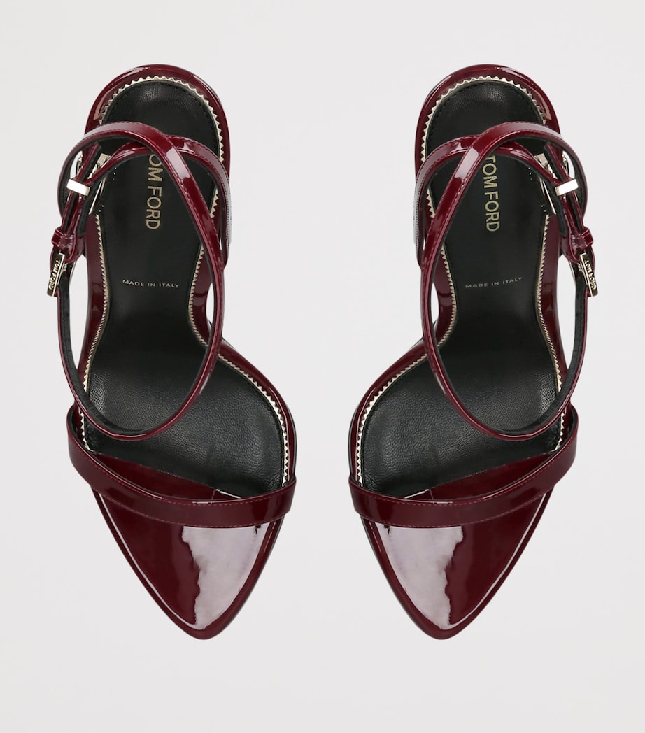 TOM FORD Patent Leather Padlock Sandals 105 Red/dark Image 4