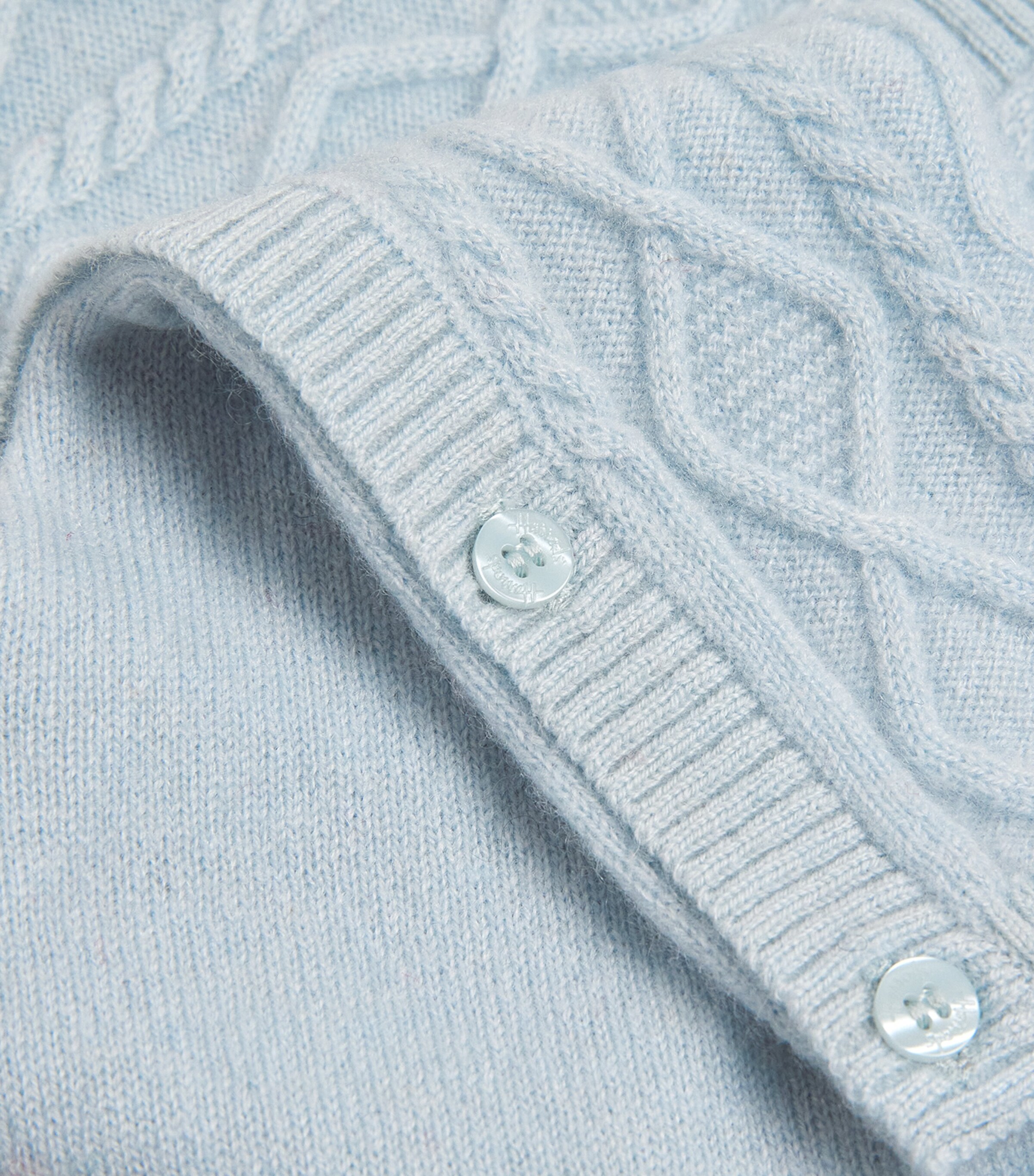 Harrods Cashmere Cable-Knit All-In-One (0-24 Months) Blue Image 3