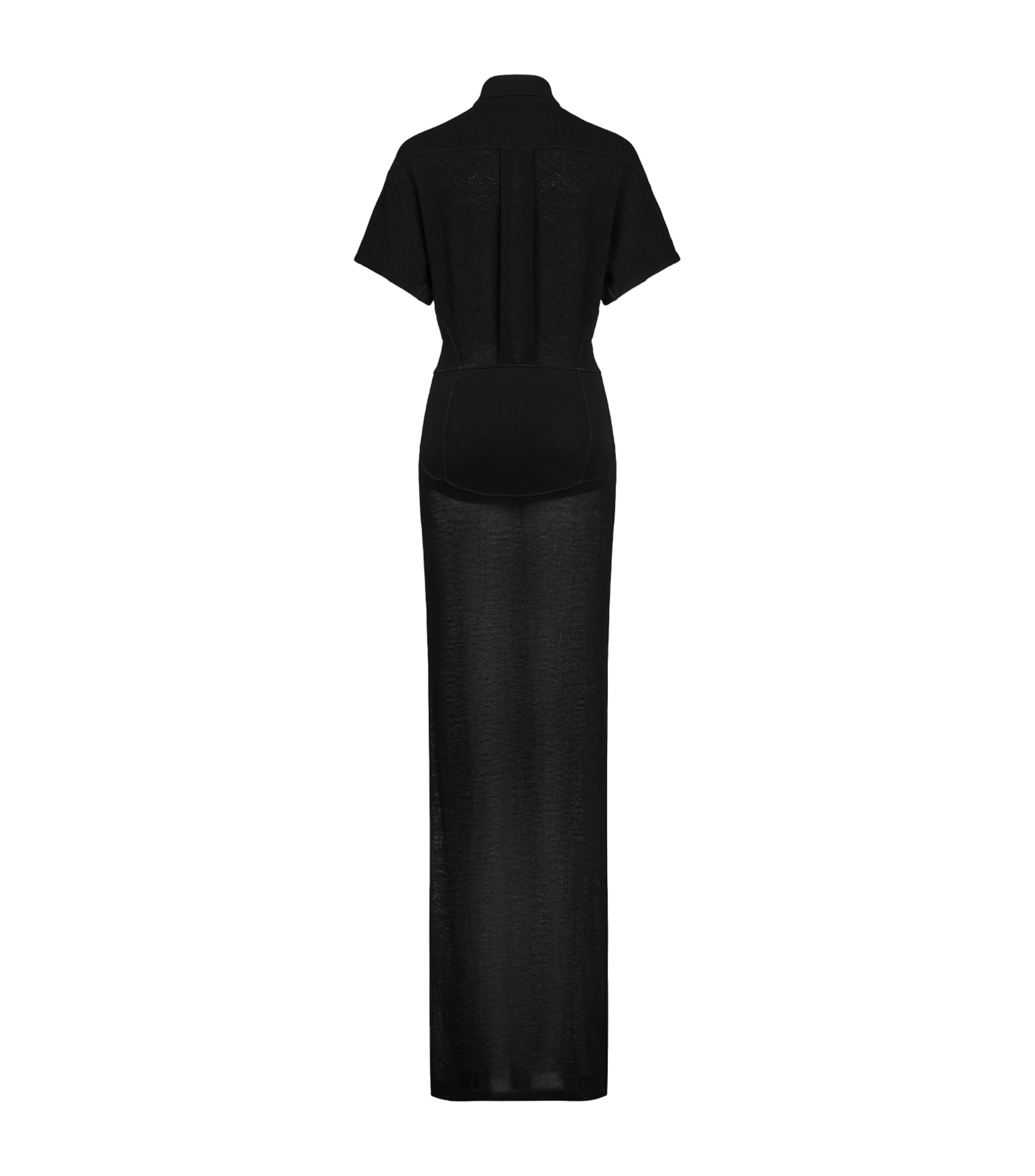 Alaïa Womens Wool Knit Polo Dress Noir Alaia Image 4