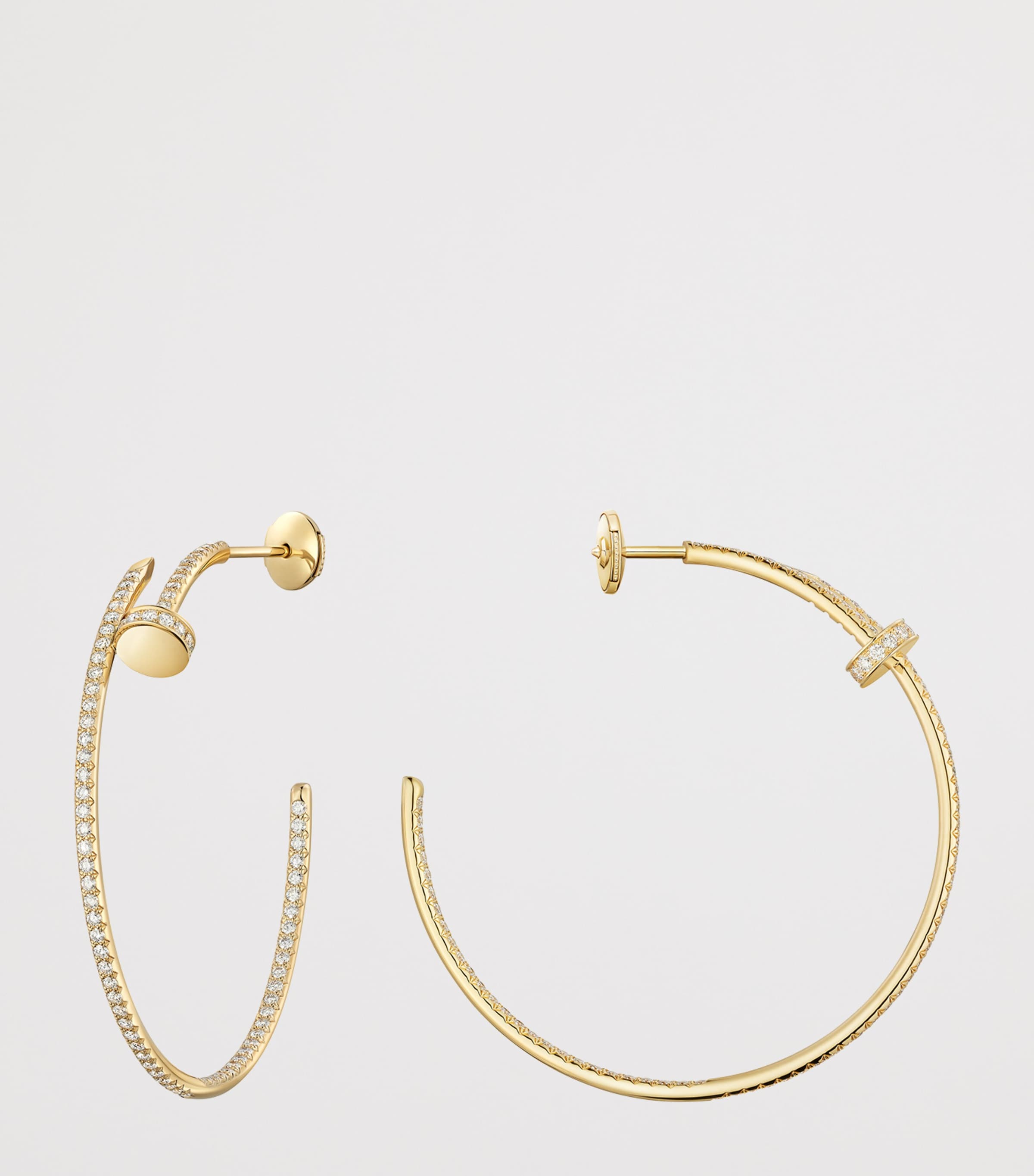 Yellow Gold and Diamond Juste un Clou Hoop Earrings YELLOW GOLD Image 2
