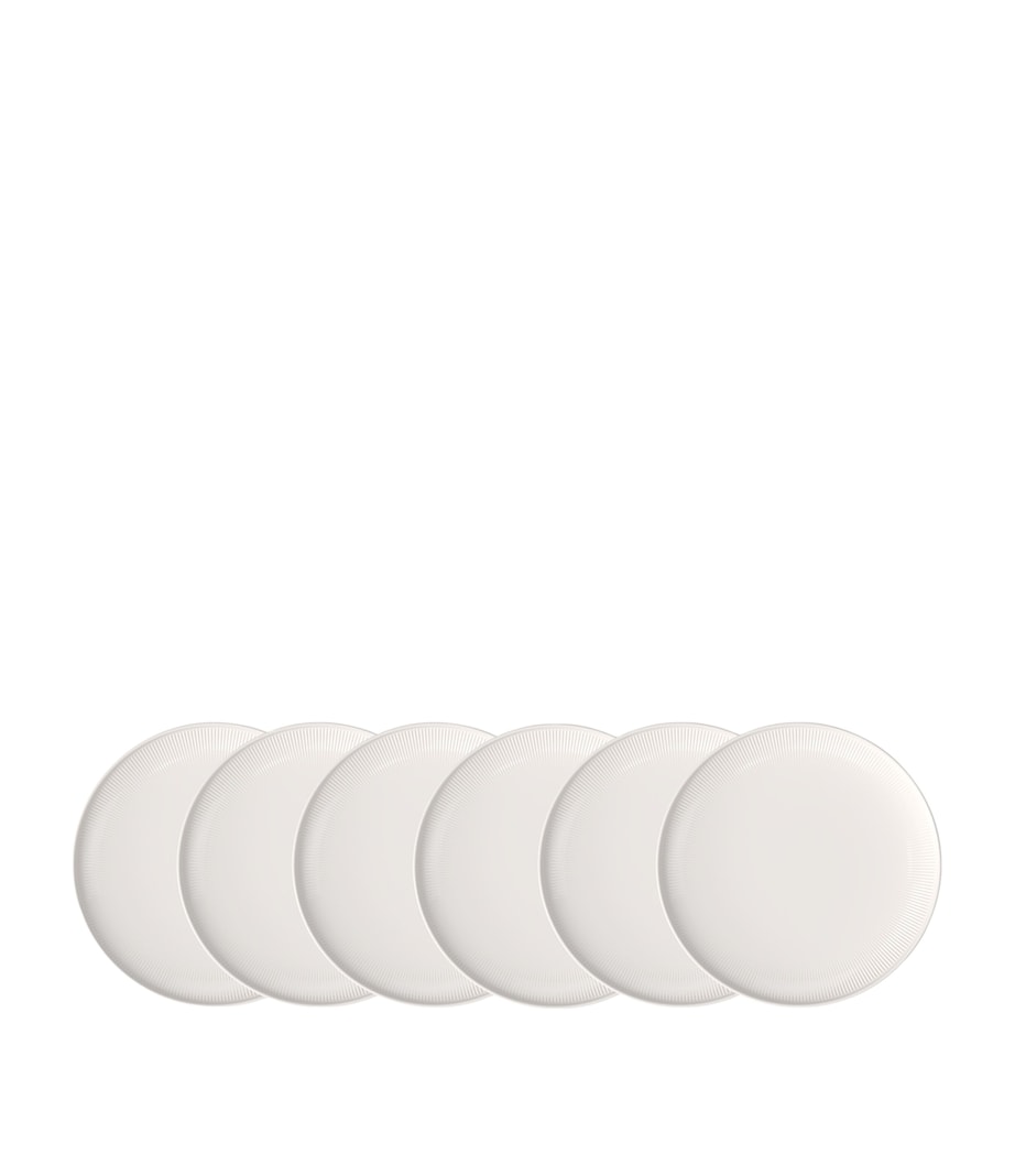 Set of 6 Porcelain Afina Flat Plates (27cm) WHITE Image 1