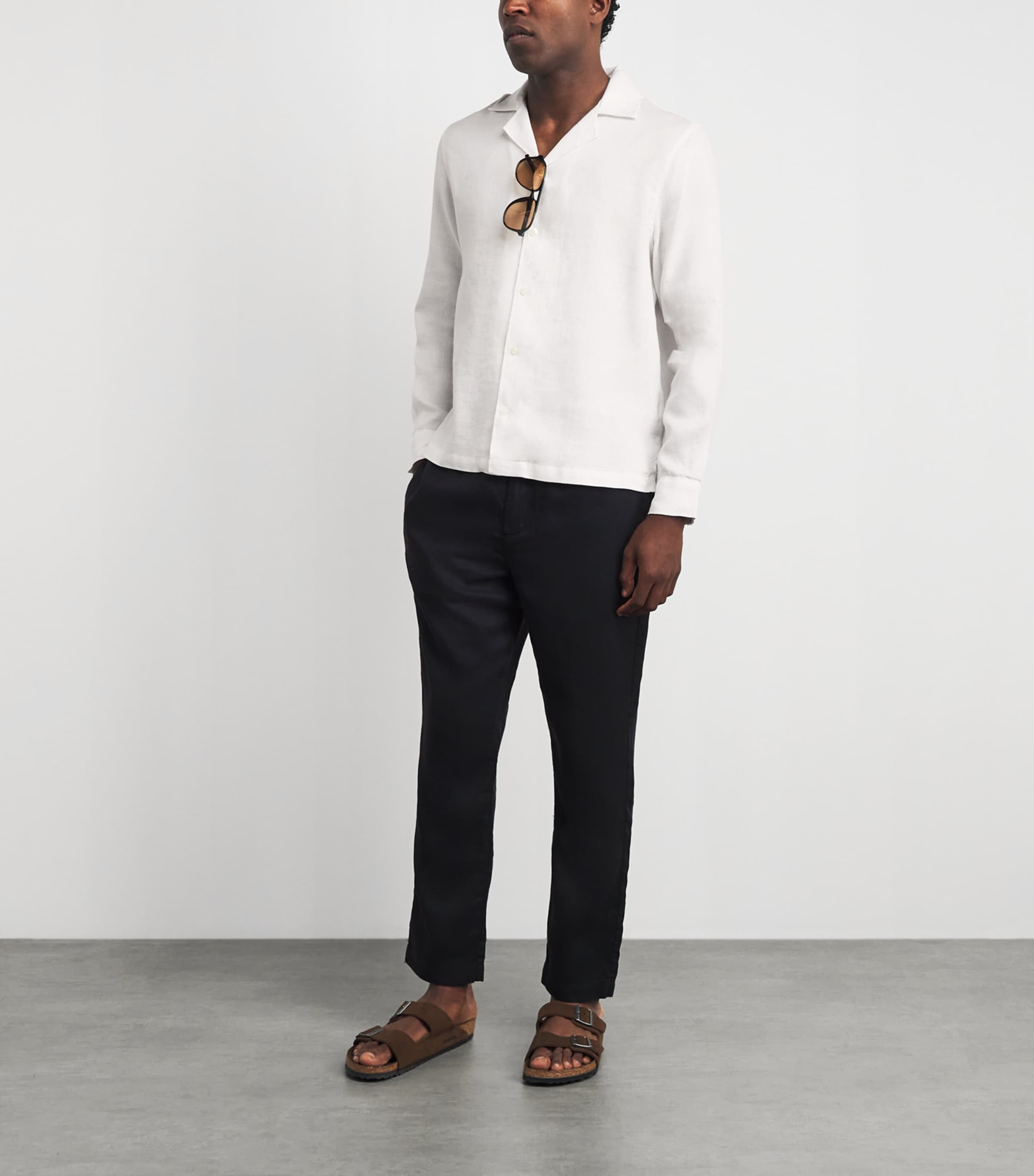 Frescobol Carioca Mens Cotton-Linen Safra Shirt White Image 2